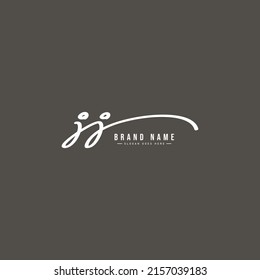 Logotipo de la carta inicial JJ - logotipo de firma dibujado a mano