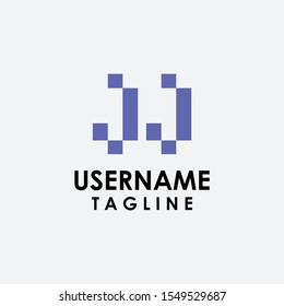 Initial letter jj logo template design abstract