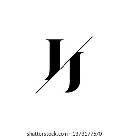 Initial Letter JJ Monogram Sliced. Logo template isolated on white background