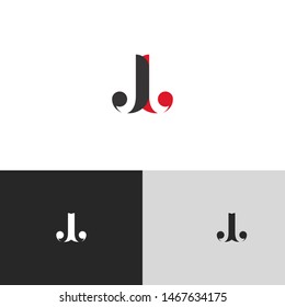 Initial Letter jj uppercase modern logo design template elements. red letter Isolated on black white grey background. Suitable for business, consulting group company.