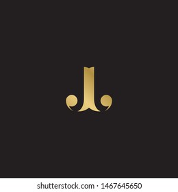 Initial letter jj uppercase modern logo design template elements. Gold letter Isolated on black  background. Suitable for business, consulting group company.