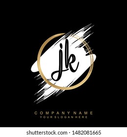 Initial letter JK beautiful handwriting logo vector template