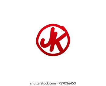 The initial letter JK handwritten logo