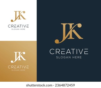 Initial letter JK, KJ logo design vector illustration