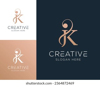 Initial letter JK, KJ logo design vector illustration