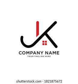 Initial Letter JK Logo Design vector Template.