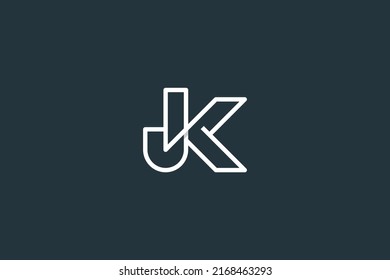 Initial Letter JK Logo Design Vector Template