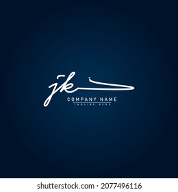 Initialbuchstabe JK Logo - handgezeichnetes Signaturlogo