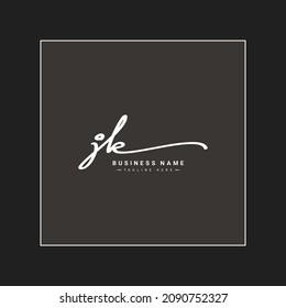 Initialbuchstabe JK Logo - handgeschriebenes Signature-Logo