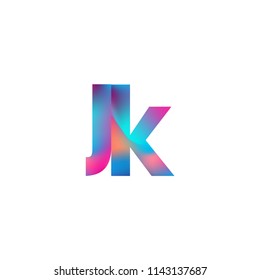 Initial Letter JK Logo Lowercase colorful design, Modern and Simple Logo Design.
