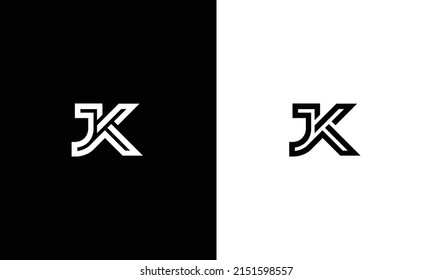 Initial Letter JK Monogram Logo Design Vector Template