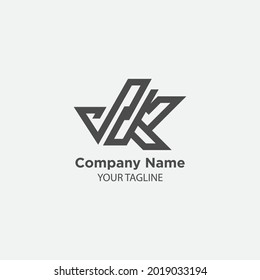 letra inicial JK Plantilla de logotipo inmobiliario,plantilla de monograma del logotipo del vector abstracto.EPS 10