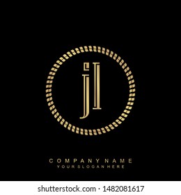 Initial letter JL beautiful handwriting logo vector template