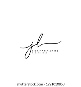 Initial letter JL calligraphy handwritten logo. Handwritten alphabet in the logo template. Letters and Alphabet for your logo design.