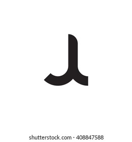 initial letter jl linked round lowercase monogram logo black