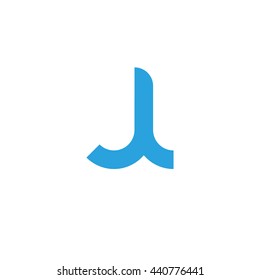 initial letter jl linked round lowercase logo blue