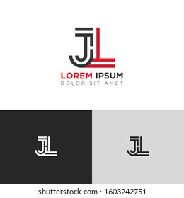 Initial Letter JL linked uppercase overlap modern logo design template. Suitable for business, consulting group company