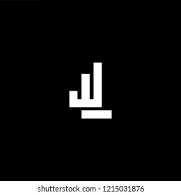 Initial letter JL LJ minimalist art logo, white color on black background.