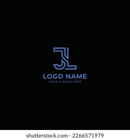 initial letter JL logo design template modern minimalistic stock vector