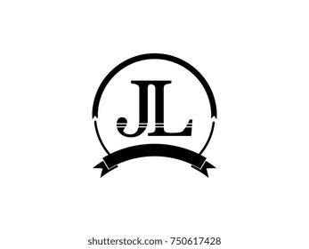 initial letter JL logo monogram retro black