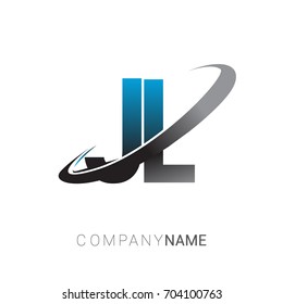 initial letter JL logotype company name colored blue and grey swoosh design. logo design for business and company identity.
