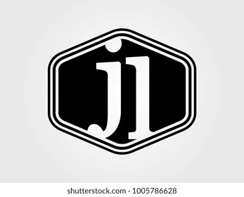 Initial letter jl lowercase logo minimalist black