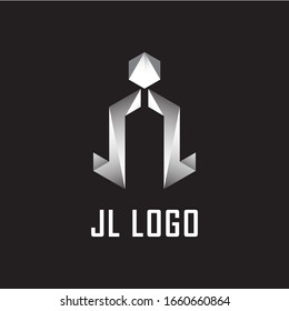 Initial letter JL, minimalist logo, monogram white
