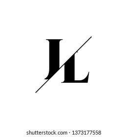 Initial Letter JL Monogram Sliced. Logo template isolated on white background