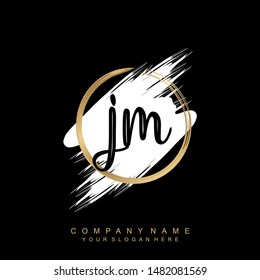 Initial letter JM beautiful handwriting logo vector template