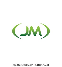 initial letter JM brackets uppercase logo green vector element template design