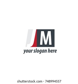 Initial Letter JM Design Logo With Square