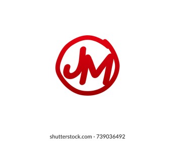 The initial letter JM handwritten logo
