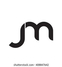 initial letter jm linked round lowercase monogram logo black