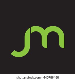 initial letter jm linked round lowercase logo green