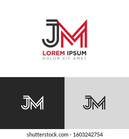 Initial Letter JM linked uppercase overlap modern logo design template. Suitable for business, consulting group company