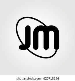 initial letter jm logo black on white background