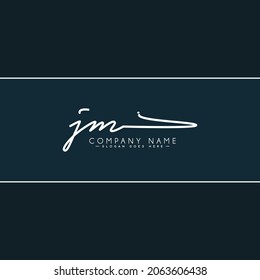 Logo de la carta inicial JM - logotipo de la firma dibujada a mano