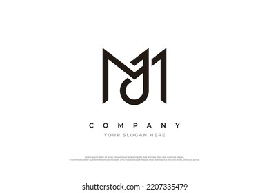Logo de la carta inicial JM o Vector de diseño de logotipo de monograma MJ