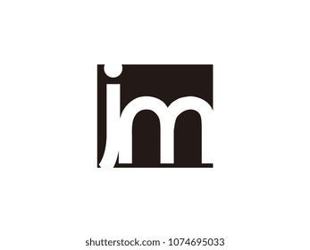 Initial letter jm lowercase logo black and white