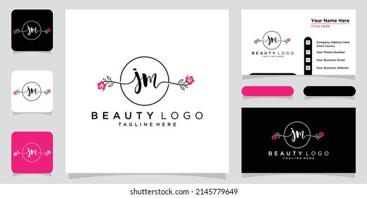 Initial letter JM luxury Logo design with business card design