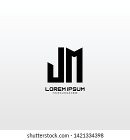 Initial letter JM minimalist art logo vector