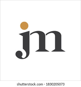 Plantilla de diseño de logotipo de letra inicial de jm o mj
