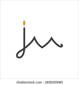 Initial letter jm or mj logo design template