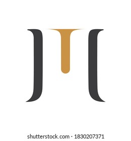 Originale Buchstaben jm oder mj Logo, Vektordesign-Vorlagen
