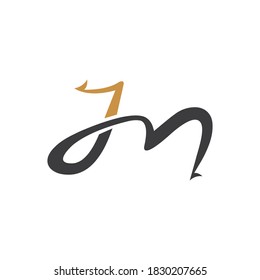 initial letter jm or mj logo vector designs