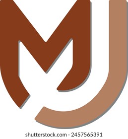 diseños iniciales del Vector del logotipo de la letra jm o mj
