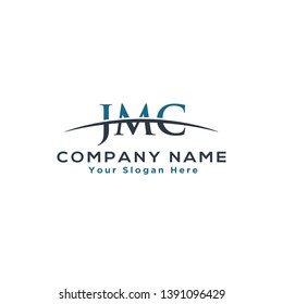 Initial letter JMC, overlapping movement swoosh horizon logo company design inspiration in blue and grey color vector