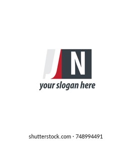 Initial Letter JN Design Logo With Square