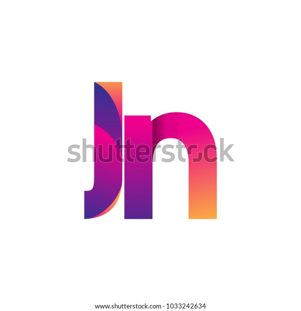 Initial Letter Jn Logo Lowercase Magenta Stock Vector (Royalty Free