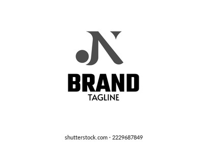 Initial letter JN monogram design logo template